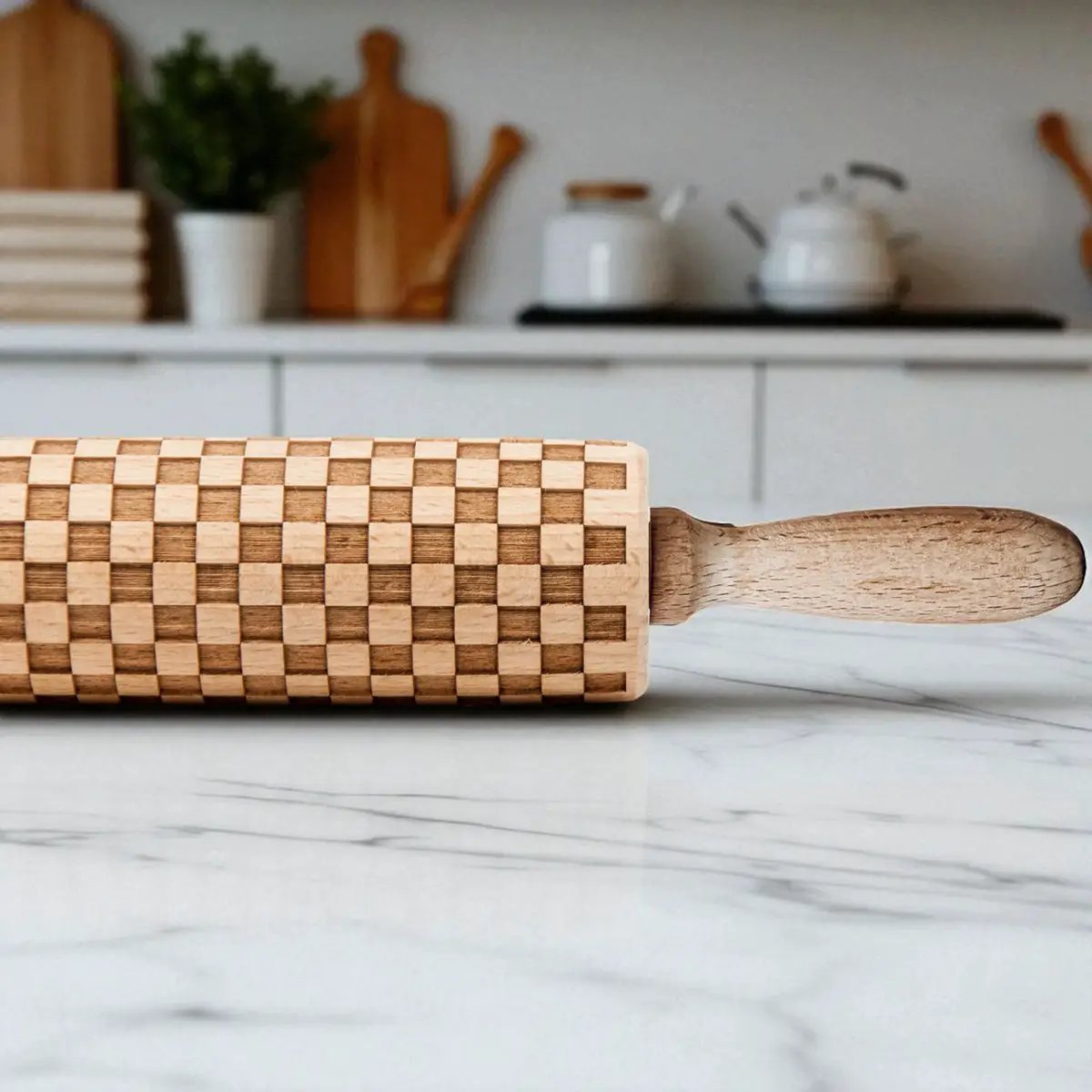 Courtly Checkered Rolling Pins and Diamond Style