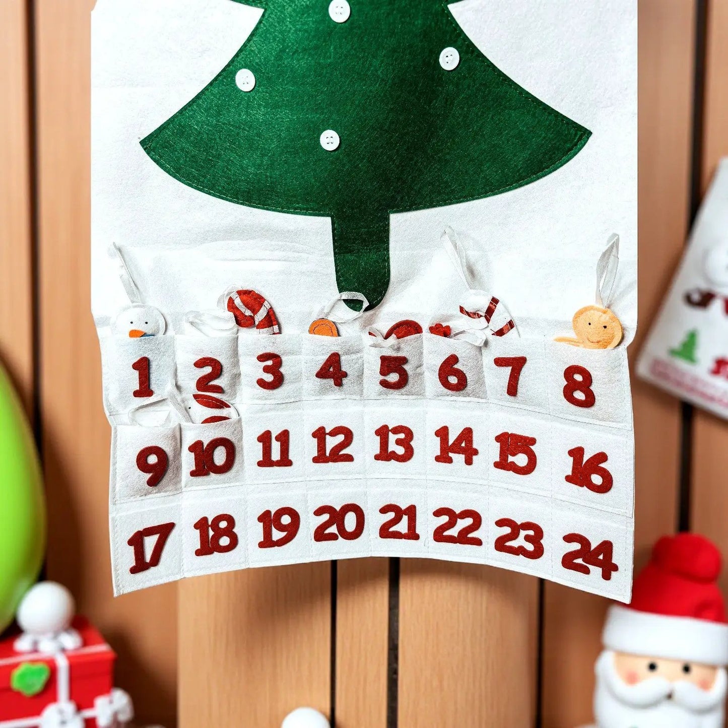 Felt Christmas Advent Calendar With Ornaments