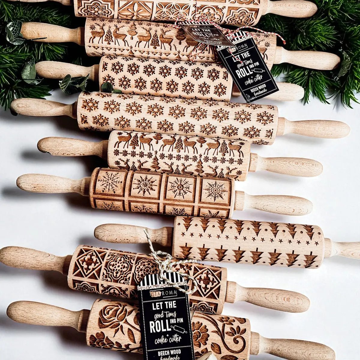 Christmas Rolling Pin Set In 10 Styles Varieties