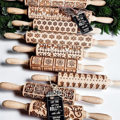 Christmas Rolling Pin Set In 10 Styles Varieties