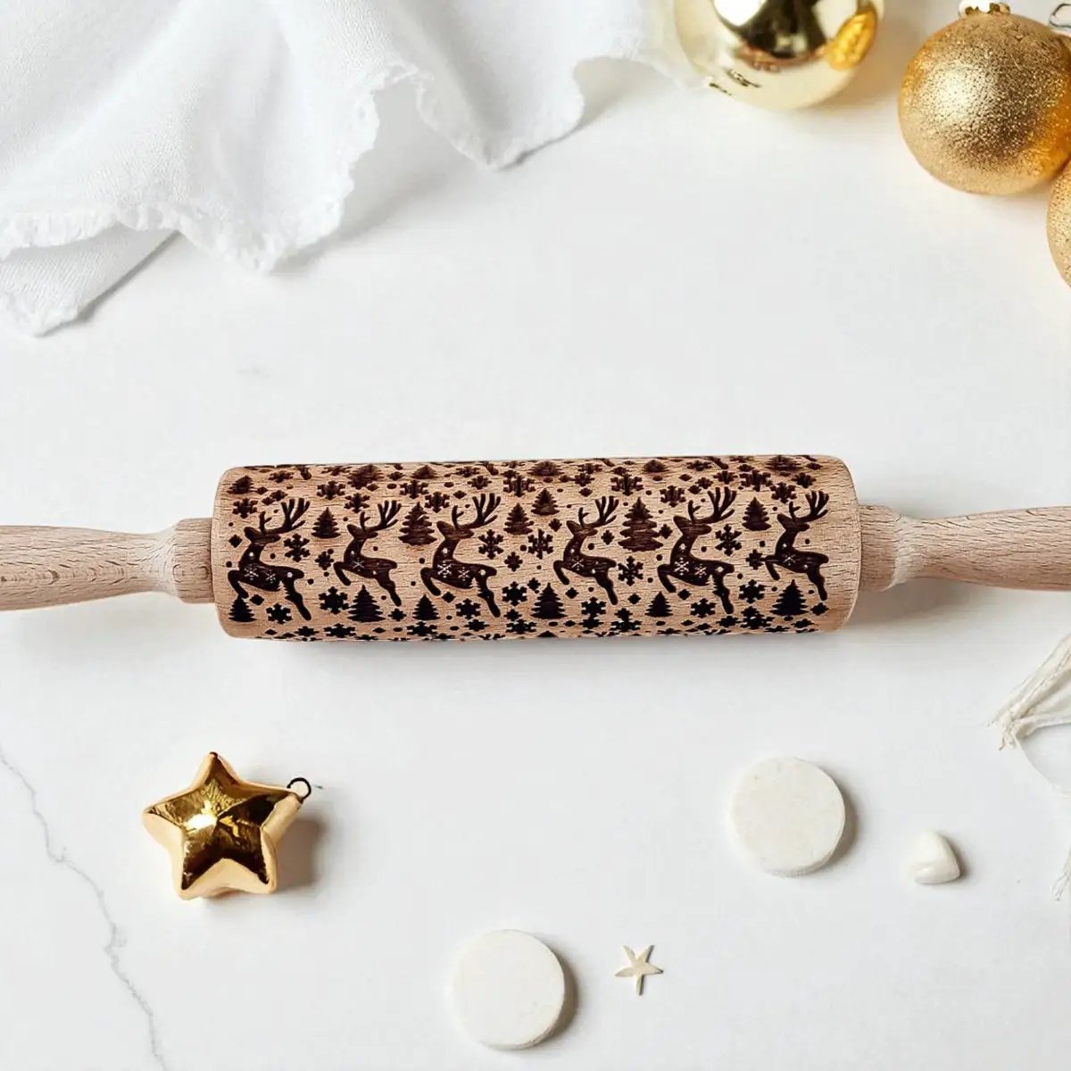 Christmas Rolling Pin Set In 10 Styles Varieties