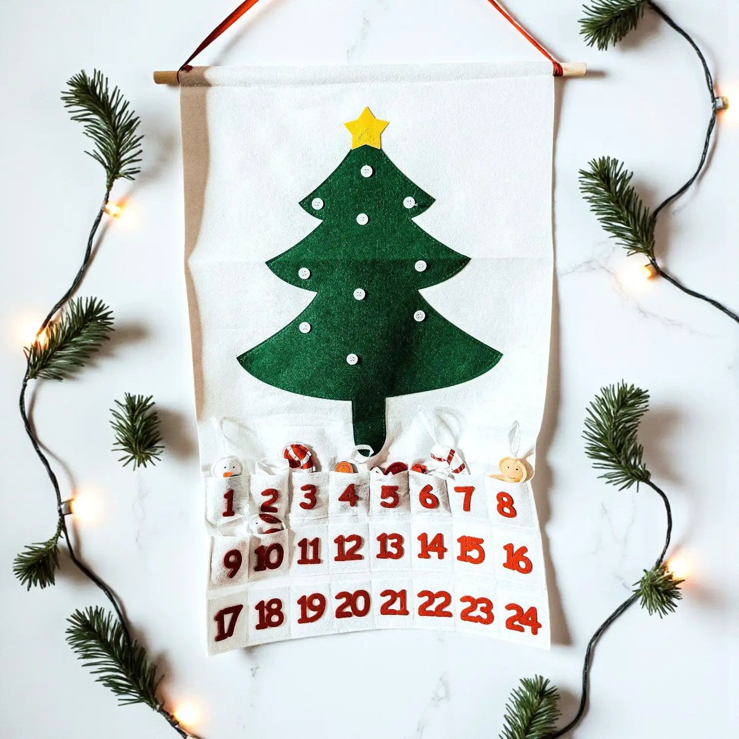 Felt Christmas Advent Calendar With Ornaments