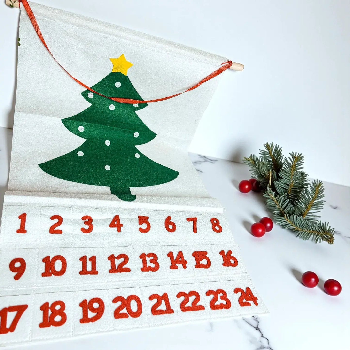 Felt Christmas Advent Calendar With Ornaments