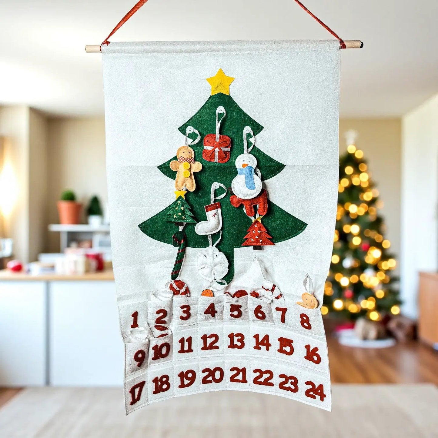 Felt Christmas Advent Calendar With Ornaments