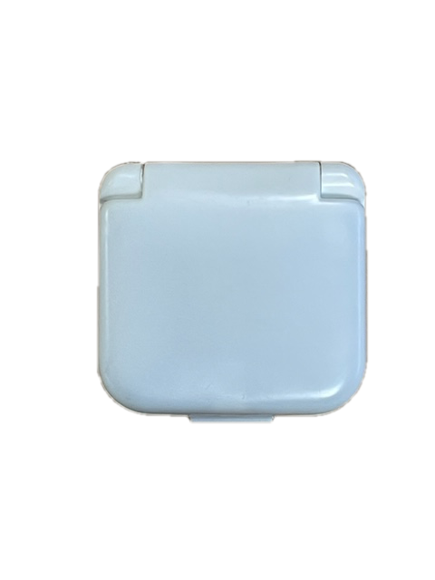 Sewing kit tin in light blue metal with hinged lid River Country Gear on Tampa Home & Garden Store