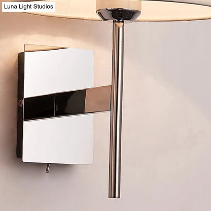 White Fabric LED Cone Wall Sconce - Contemporary Bedroom Lighting
