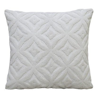 Vibhsa white ogee decorative throw pillow 18x18 for indoor outdoor use on Tampa Home & Garden Store