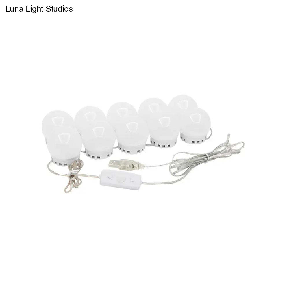 Tira de tocador con LED blancos: diseño esférico para un minimalismo en el vestidor y una iluminación de maquillaje mejorada