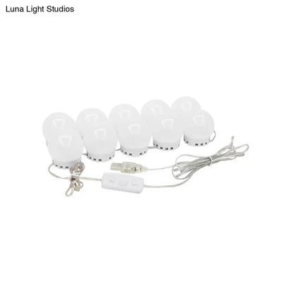 Tira de tocador con LED blancos: diseño esférico para un minimalismo en el vestidor y una iluminación de maquillaje mejorada