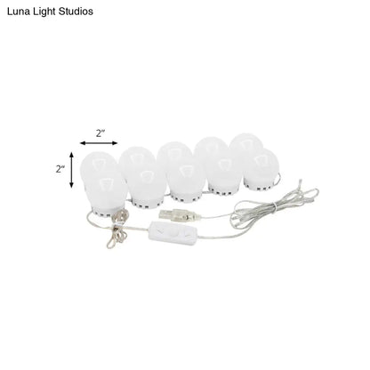 Tira de tocador con LED blancos: diseño esférico para un minimalismo en el vestidor y una iluminación de maquillaje mejorada