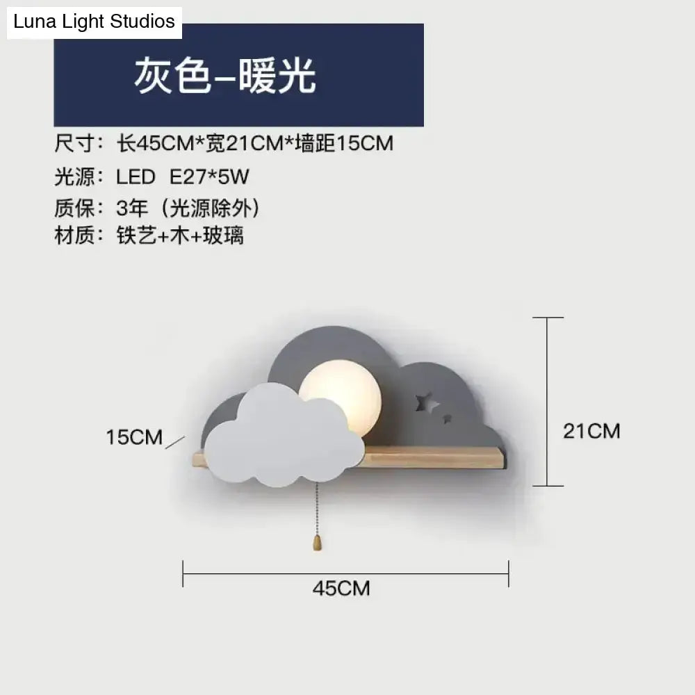 White Macaron Led Cloud Wall Lamps for Kids