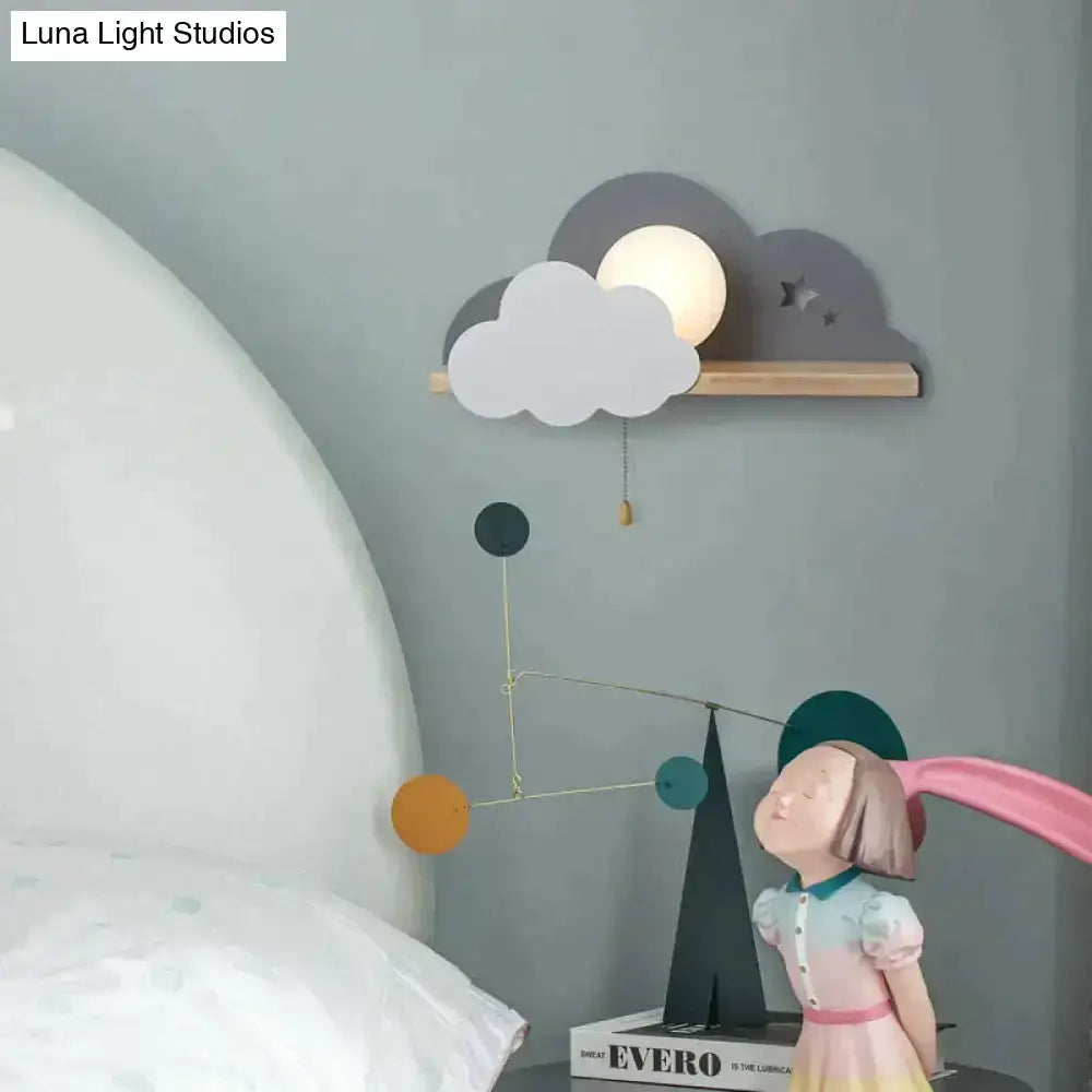 White Macaron Led Cloud Wall Lamps for Kids