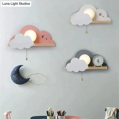 White Macaron Led Cloud Wall Lamps for Kids