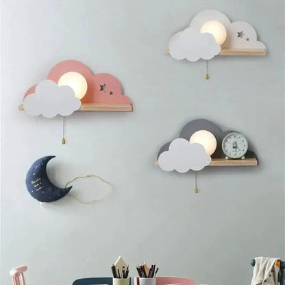 White Macaron Led Cloud Wall Lamps for Kids