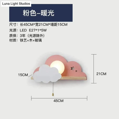 White Macaron Led Cloud Wall Lamps for Kids