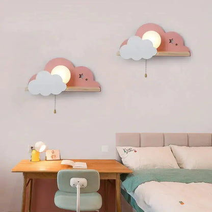 White Macaron Led Cloud Wall Lamps for Kids