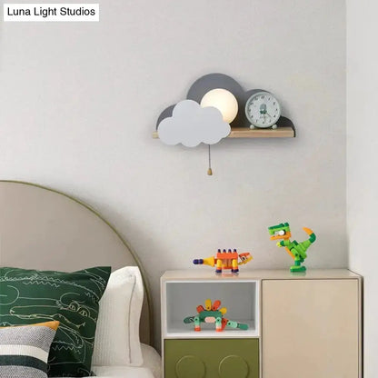 White Macaron Led Cloud Wall Lamps for Kids