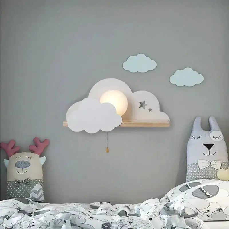 White Macaron Led Cloud Wall Lamps for Kids