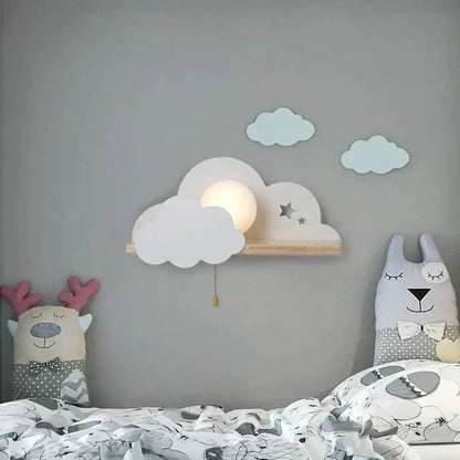 White Macaron Led Cloud Wall Lamps for Kids