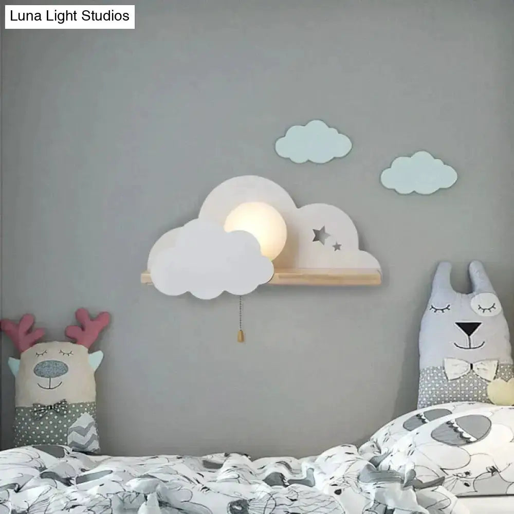 White Macaron Led Cloud Wall Lamps for Kids