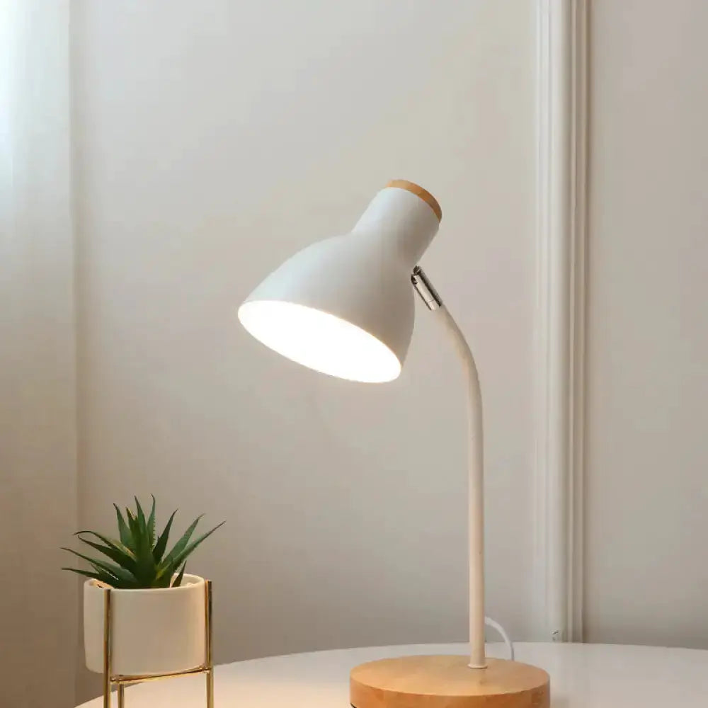 White Macaron Metal Table Light Gooseneck Lamp