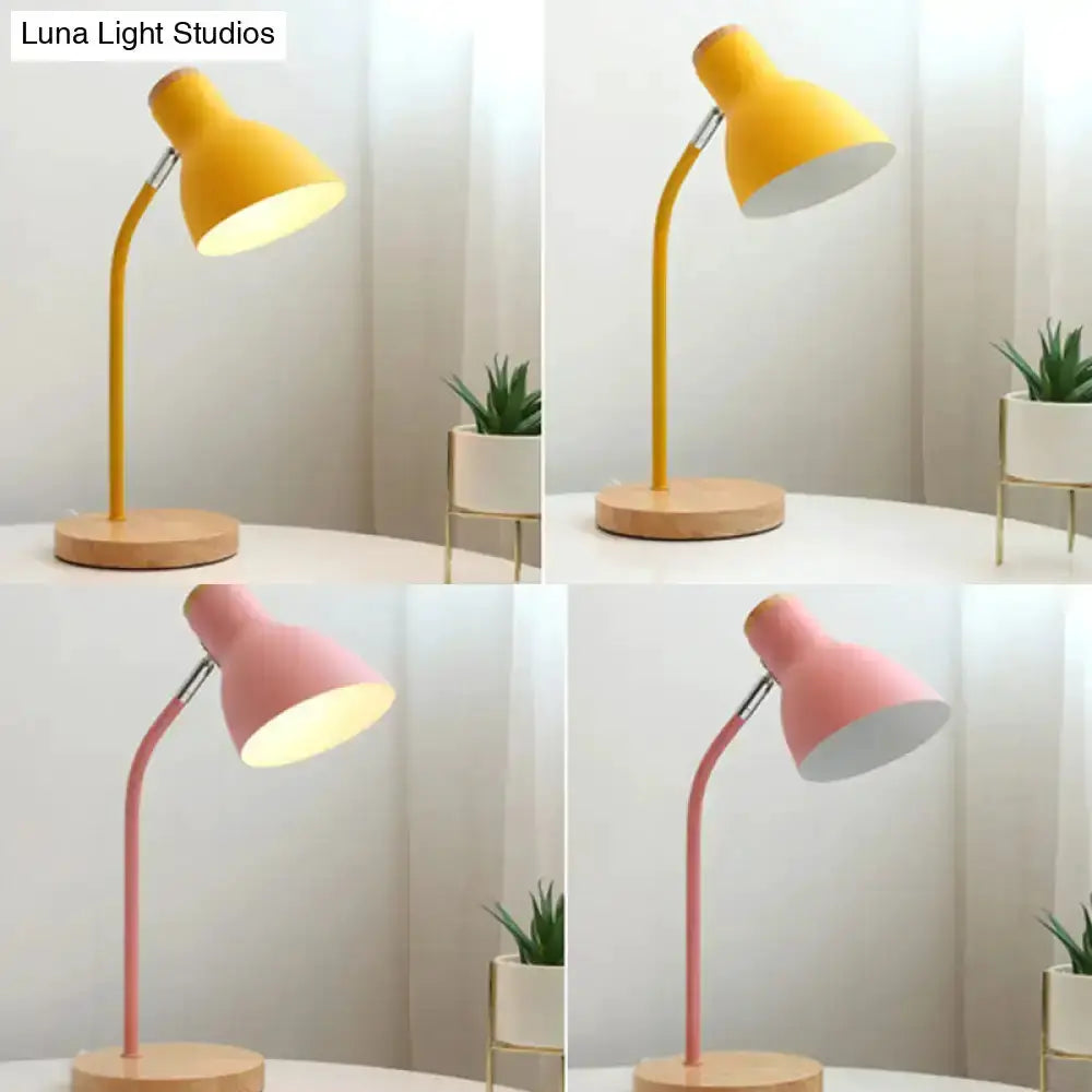 White Macaron Metal Table Light Gooseneck Lamp