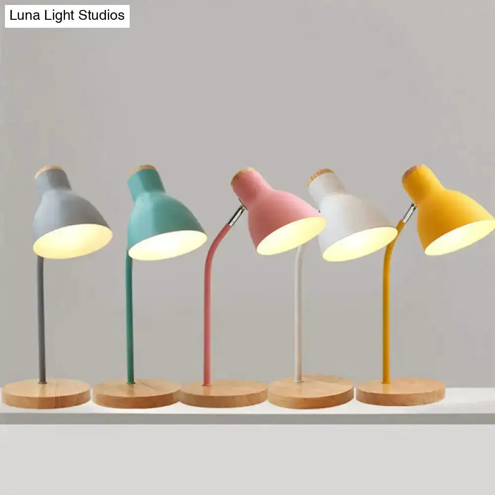 White Macaron Metal Table Light Gooseneck Lamp