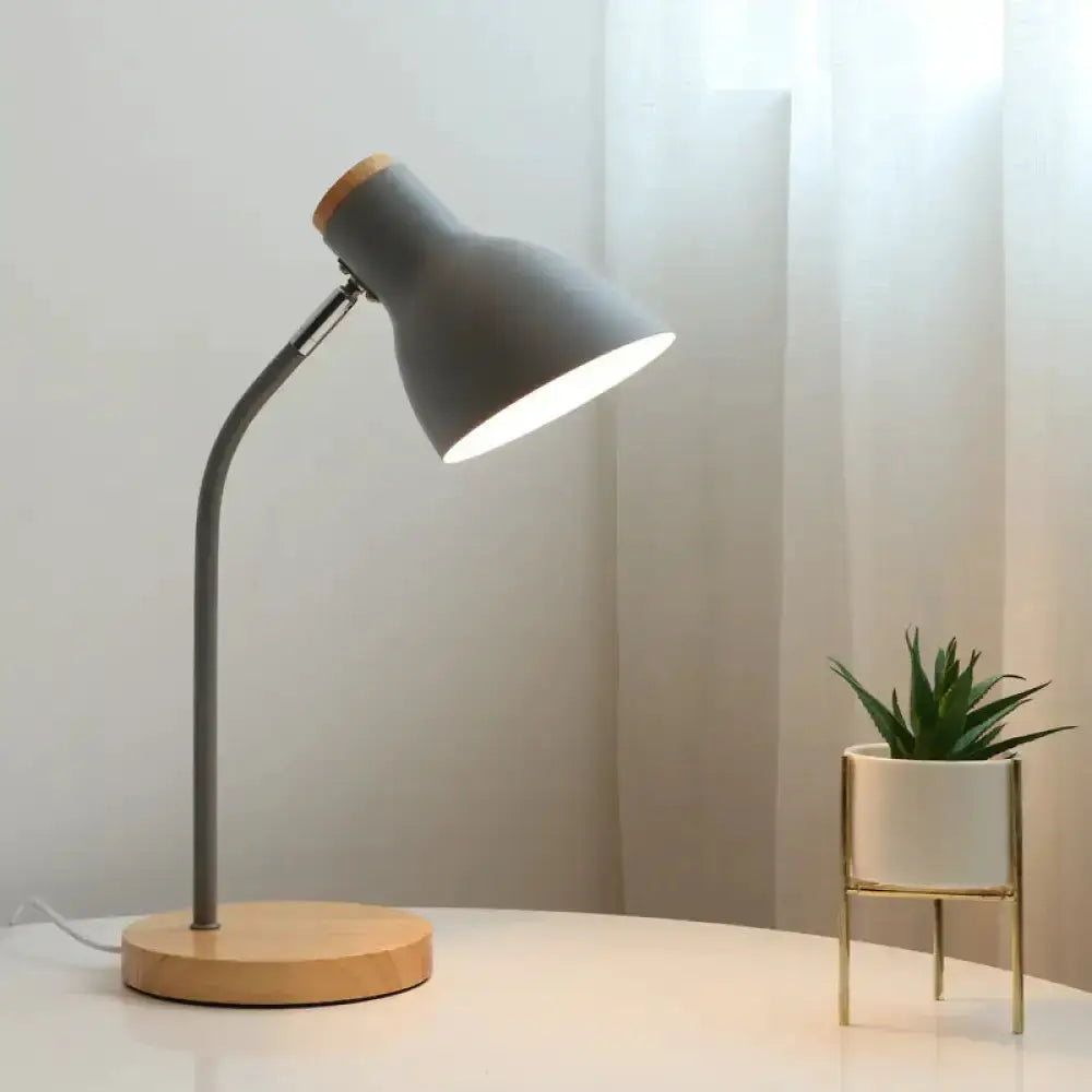 White Macaron Metal Table Light Gooseneck Lamp