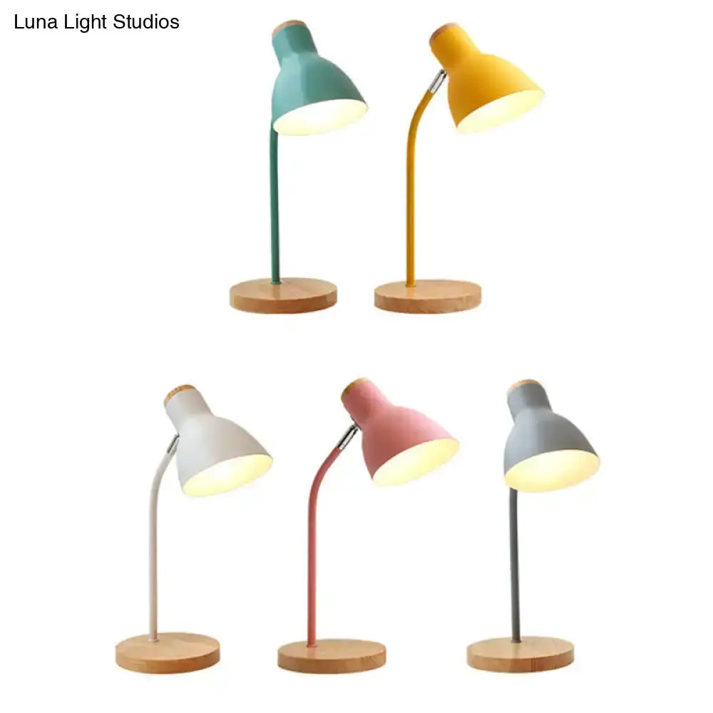 White Macaron Metal Table Light Gooseneck Lamp