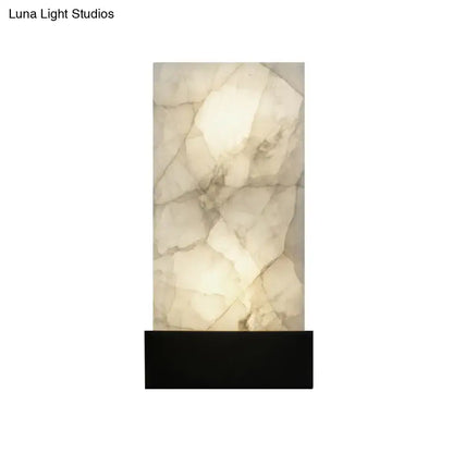 Modern Gold and White Marbled Wall Light Fixture