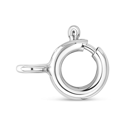 Pug dog pendant necklace in sterling silver, close-up of polished bail and ring detail on Tampa Home & Garden Store