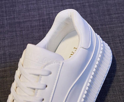 Stevvex platform sneakers with white leather upper and chunky sole on Tampa Home & Garden Store