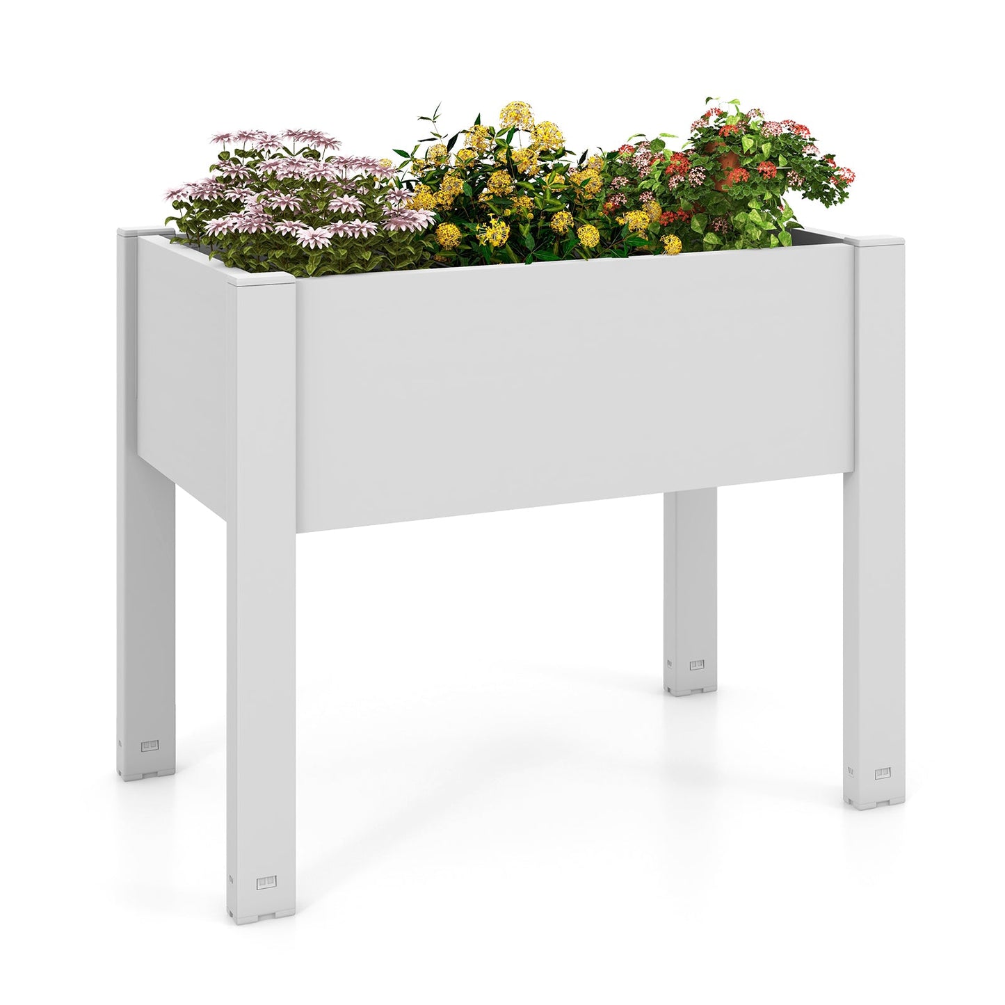 53L Raised Bed Grow Box Self-Watering Planter Box Stand with Water Level Monitor-Coffee