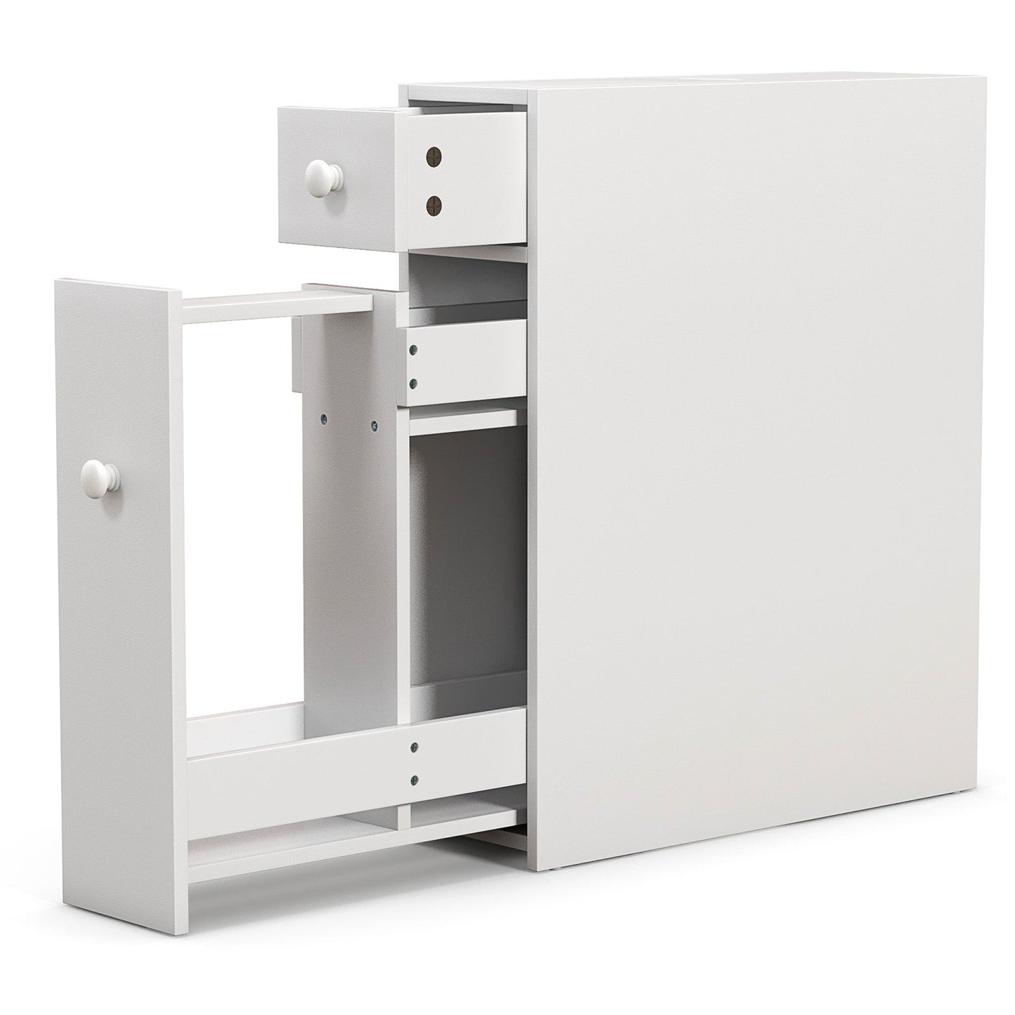 Mueble de baño negro, ahorrador de espacio, organizador de almacenamiento - Negro