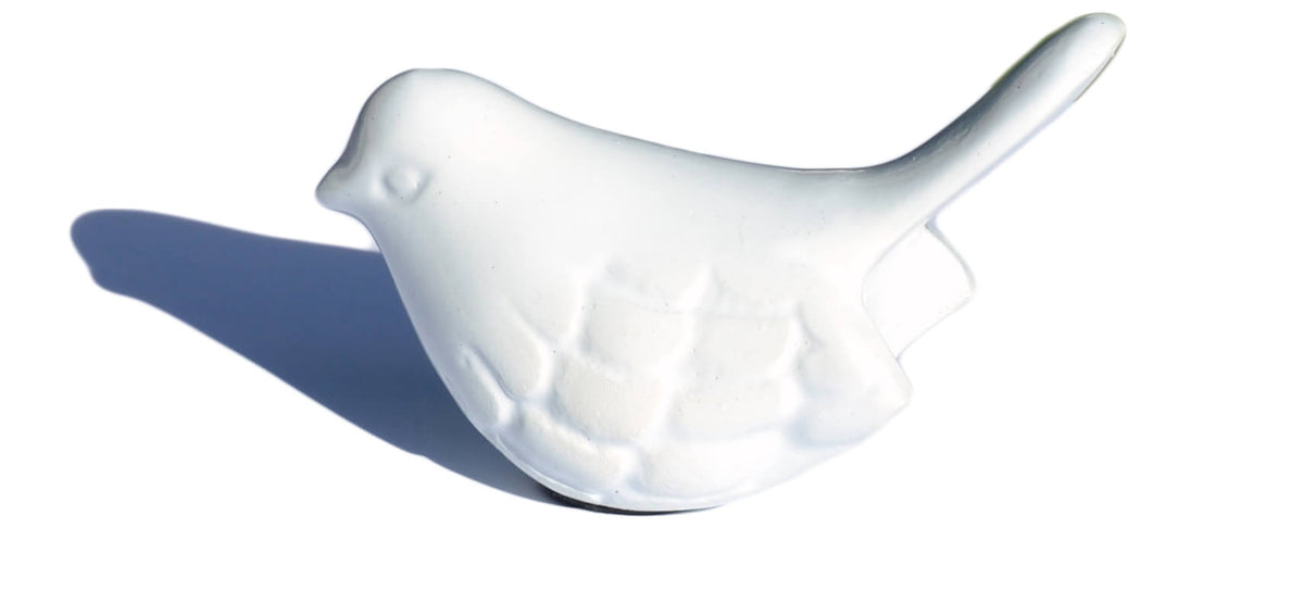 Vibhsa white ceramic bird figurine symbol of health and happiness on Tampa Home & Garden Store