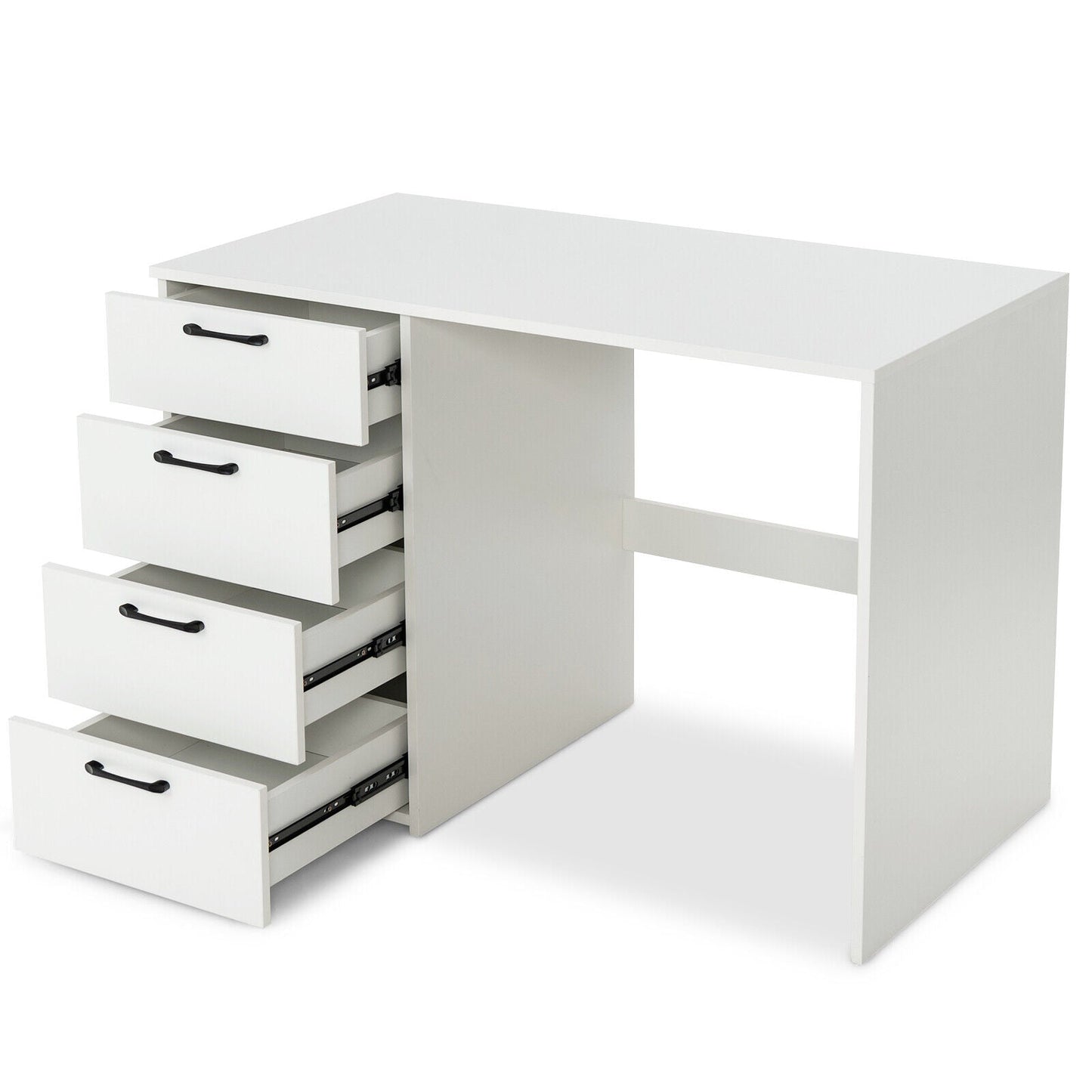 Escritorio para computadora de 43.5 pulgadas con 4 cajones grandes - Blanco