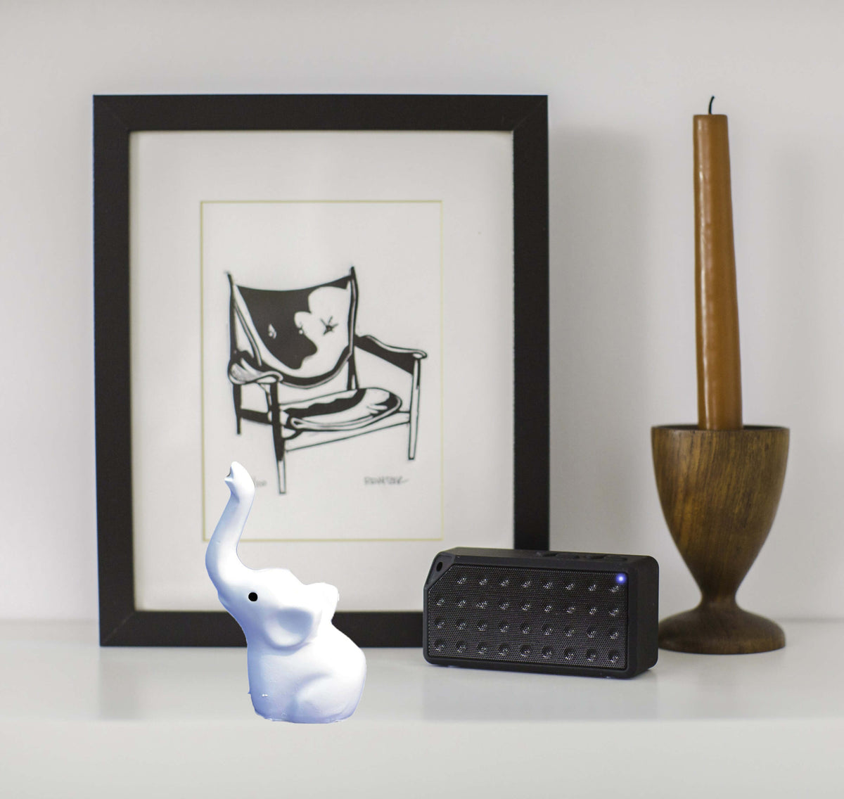 Vibhsa Baby Elephant Ring Holder white ceramic jewelry organizer on Tampa Home & Garden Store