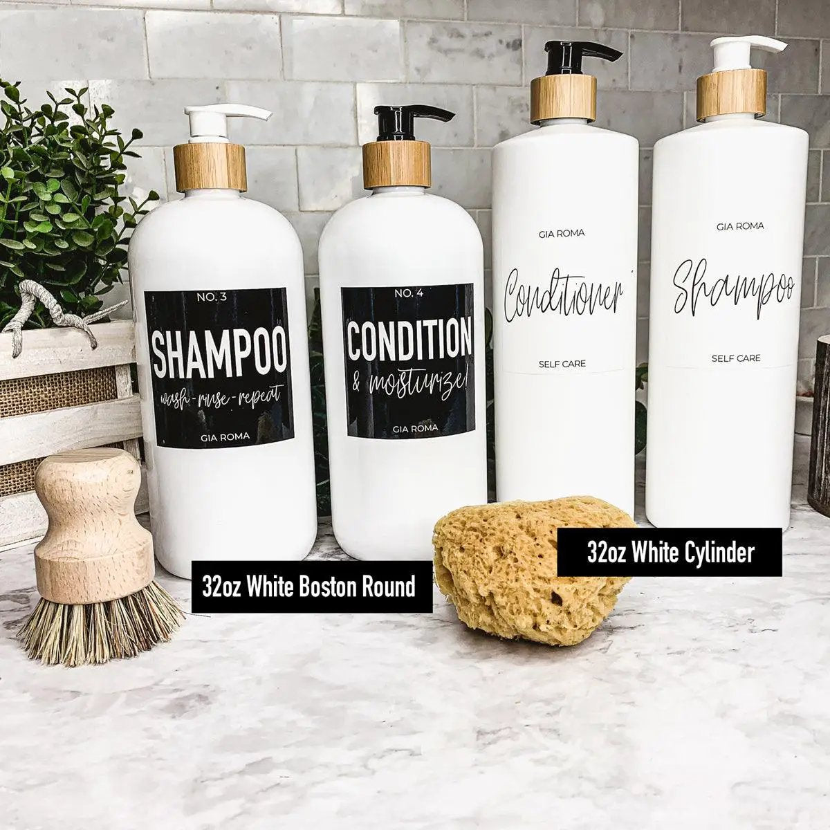32oz White Refillable Cleaning Bottles for Home