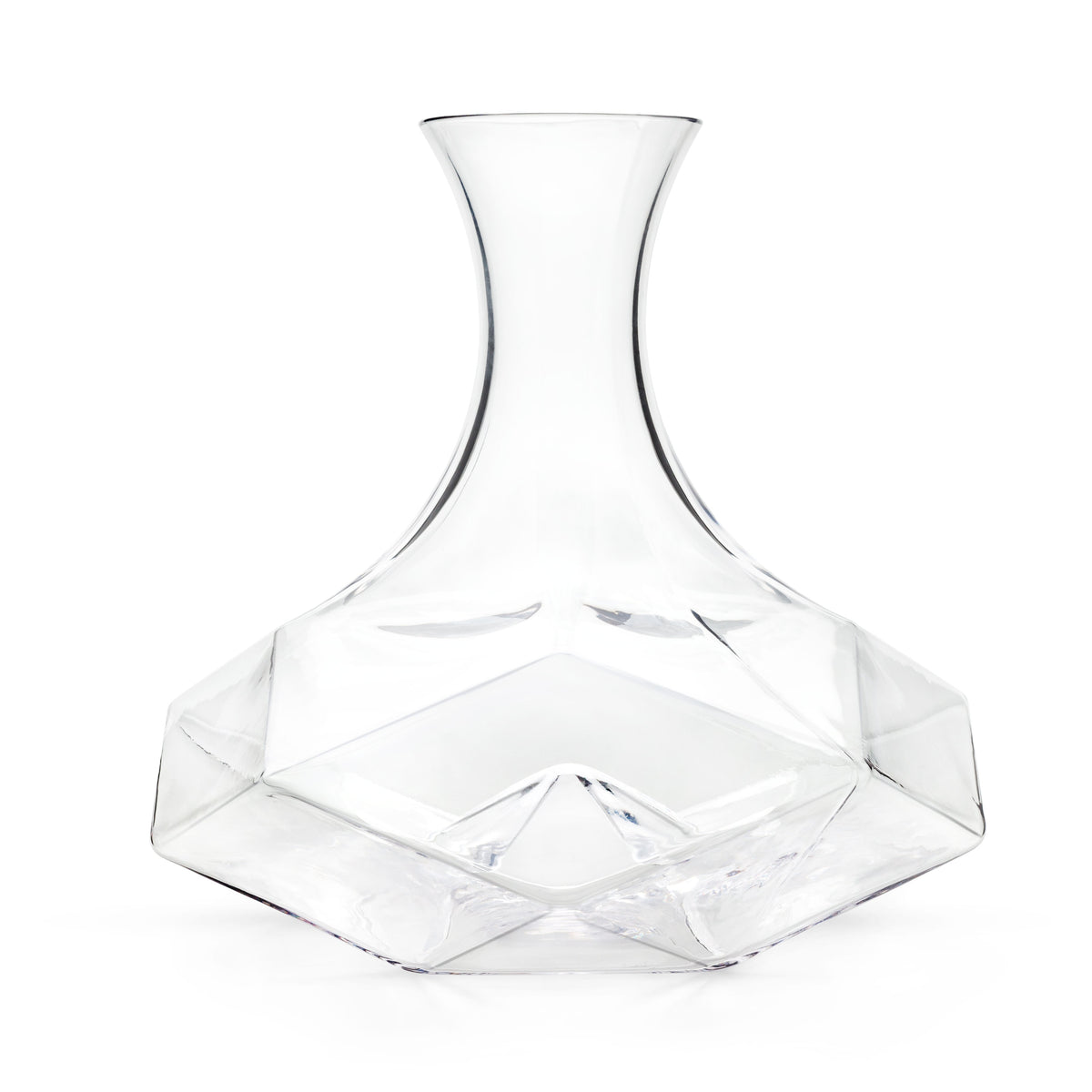 Viski Seneca faceted crystal wine decanter with tall neck on Tampa Home & Garden Store