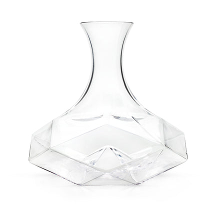 Viski Seneca faceted crystal wine decanter with tall neck on Tampa Home & Garden Store