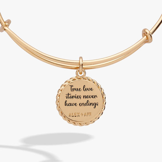 Bracelet: Wife True Love Stories Never Have Endings Charm Bangle goldtone disc charm by Alex Ani on Tampa Home & Garden Store