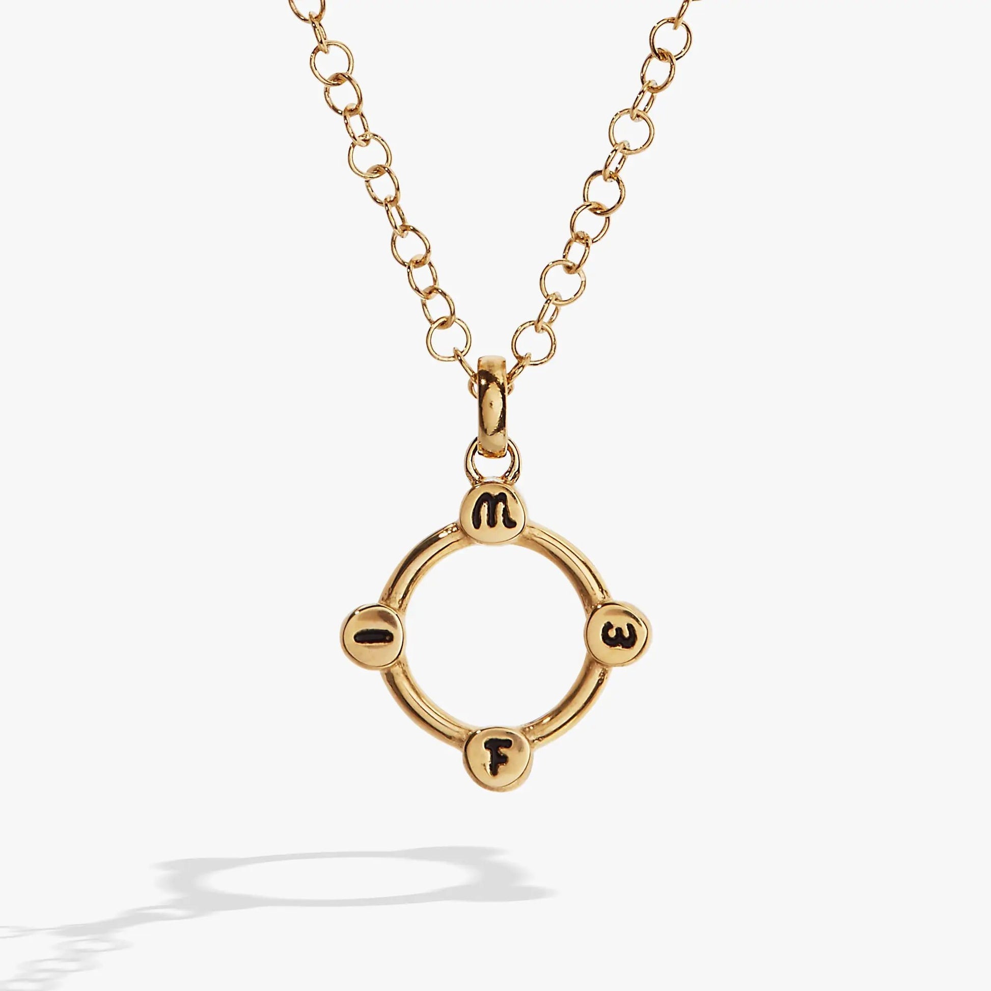 Wife Hidden Message Acrostic Necklace by Alex and Ani gold-tone with letter charms pendant on Tampa Home & Garden Store