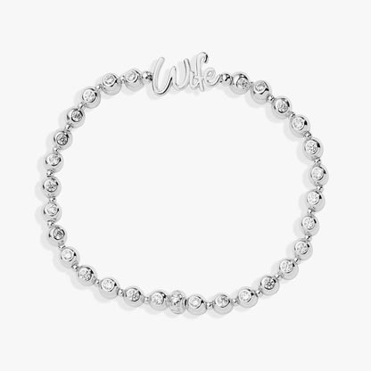 Wife elongated crystal stretch bracelet with silver-tone beads and crystal accents on Tampa Home & Garden Store