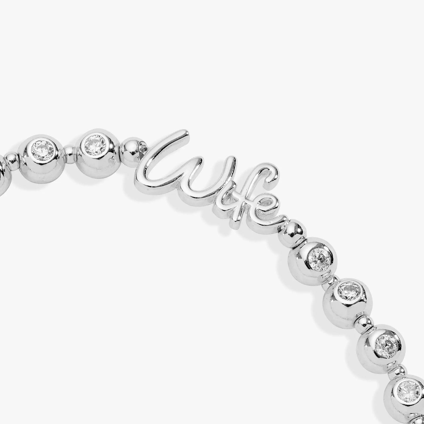 Wife Elongated Crystal Stretch Bracelet by Alex and Ani, silver-tone with crystal accents on Tampa Home & Garden Store