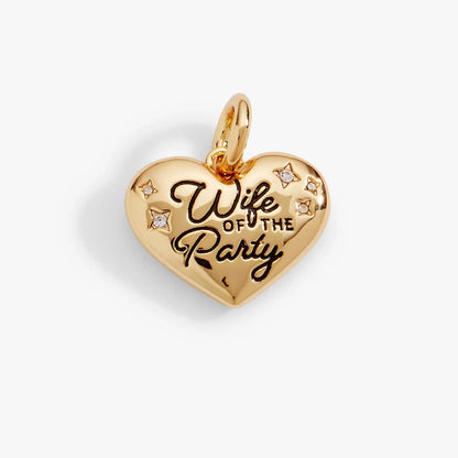 Wife of the Party Heart Charm for Brides