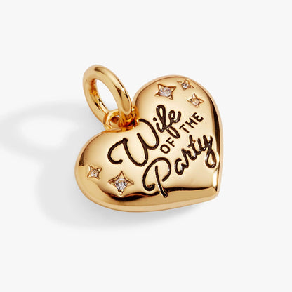 Wife of the Party Heart Charm for Brides