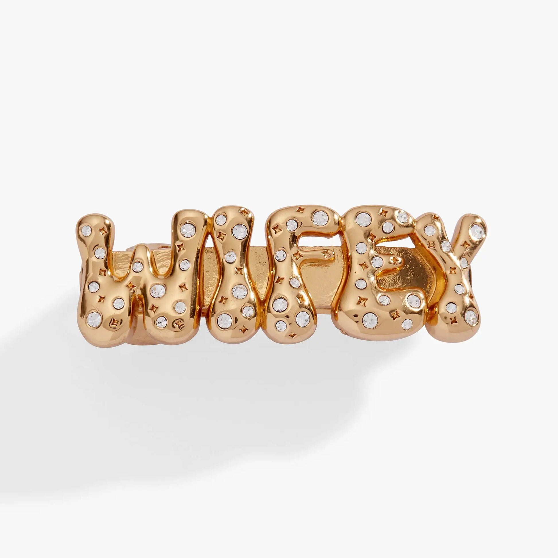 Wifey Bubble Hair Barrette gold-tone with crystal accents by Alex and Ani on Tampa Home & Garden Store
