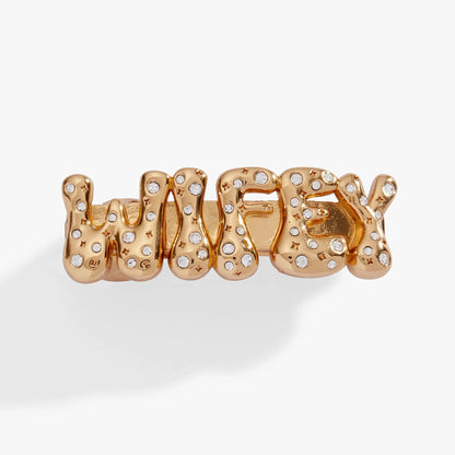 Wifey Bubble Hair Barrette gold-tone with crystal accents by Alex and Ani on Tampa Home & Garden Store