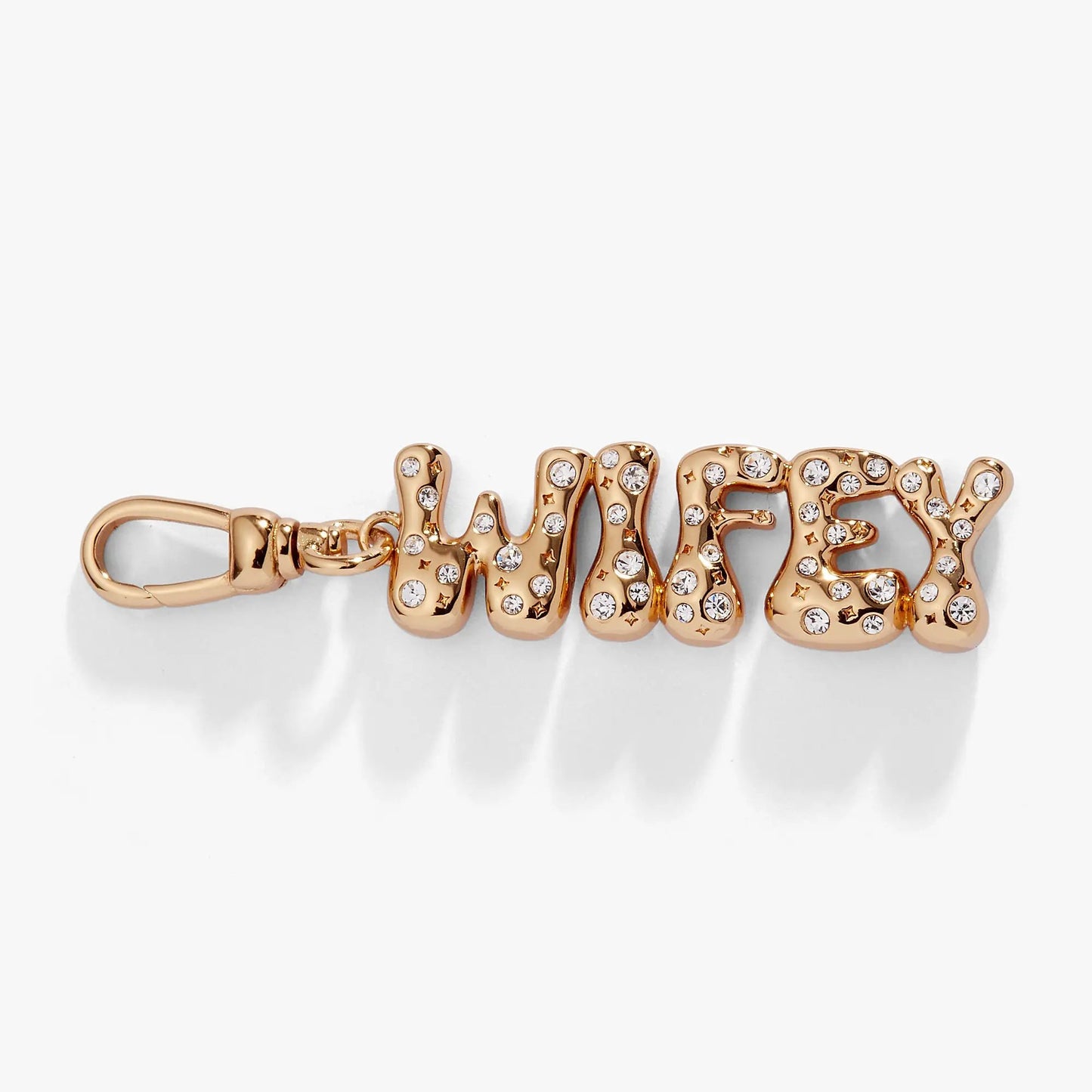 Wifey Bubble Crystal Clip Charm Keychain