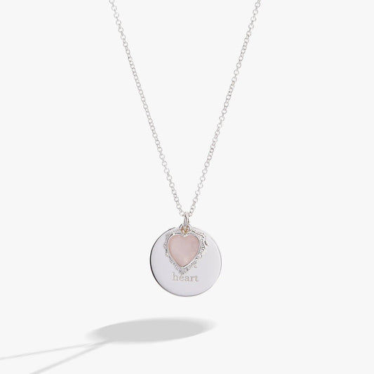 Alex and Ani Wild at Heart Duo Pendant Necklace with silver-tone chain and pink heart pendant on Tampa Home & Garden Store